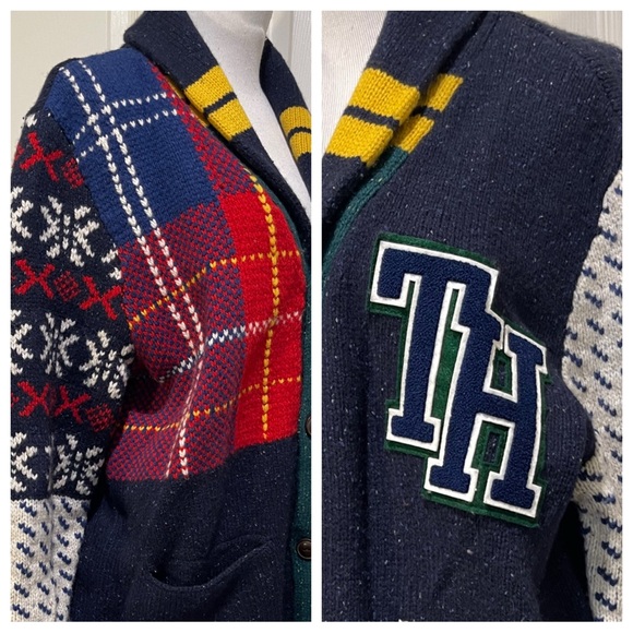 NWT! Tommy Hilfiger Men's Summit Multi-Pattern Shawl Collar Sweater - Picture 7 of 11